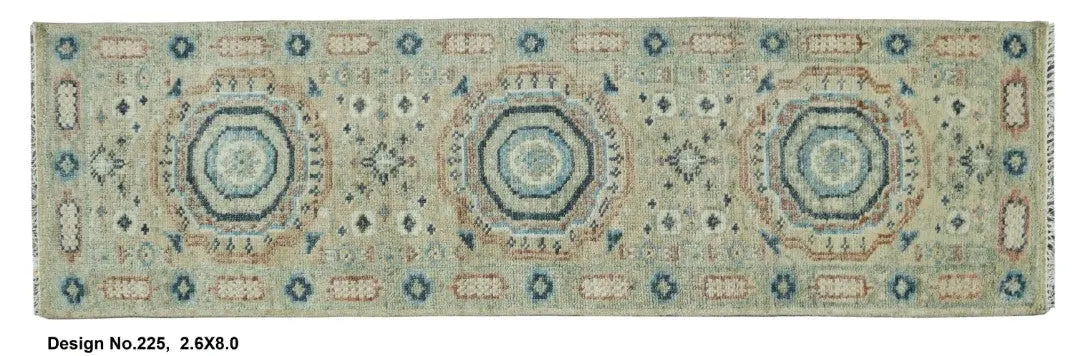 Hand knotted Indian Modern Rug 2'6" x 8'0" ABC Rugs Kilims